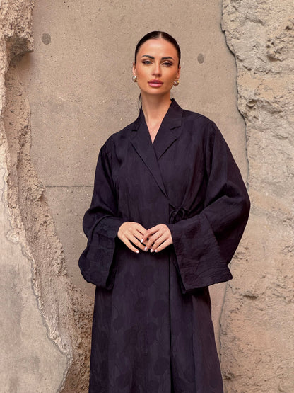 Lily Blazer Side Tie Abaya - ROXO