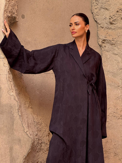 Lily Blazer Side Tie Abaya - ROXO