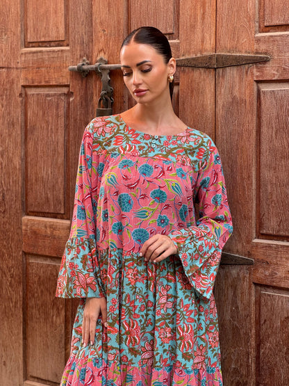 Lotus Indian Cotton Kaftan 1 - ROXO