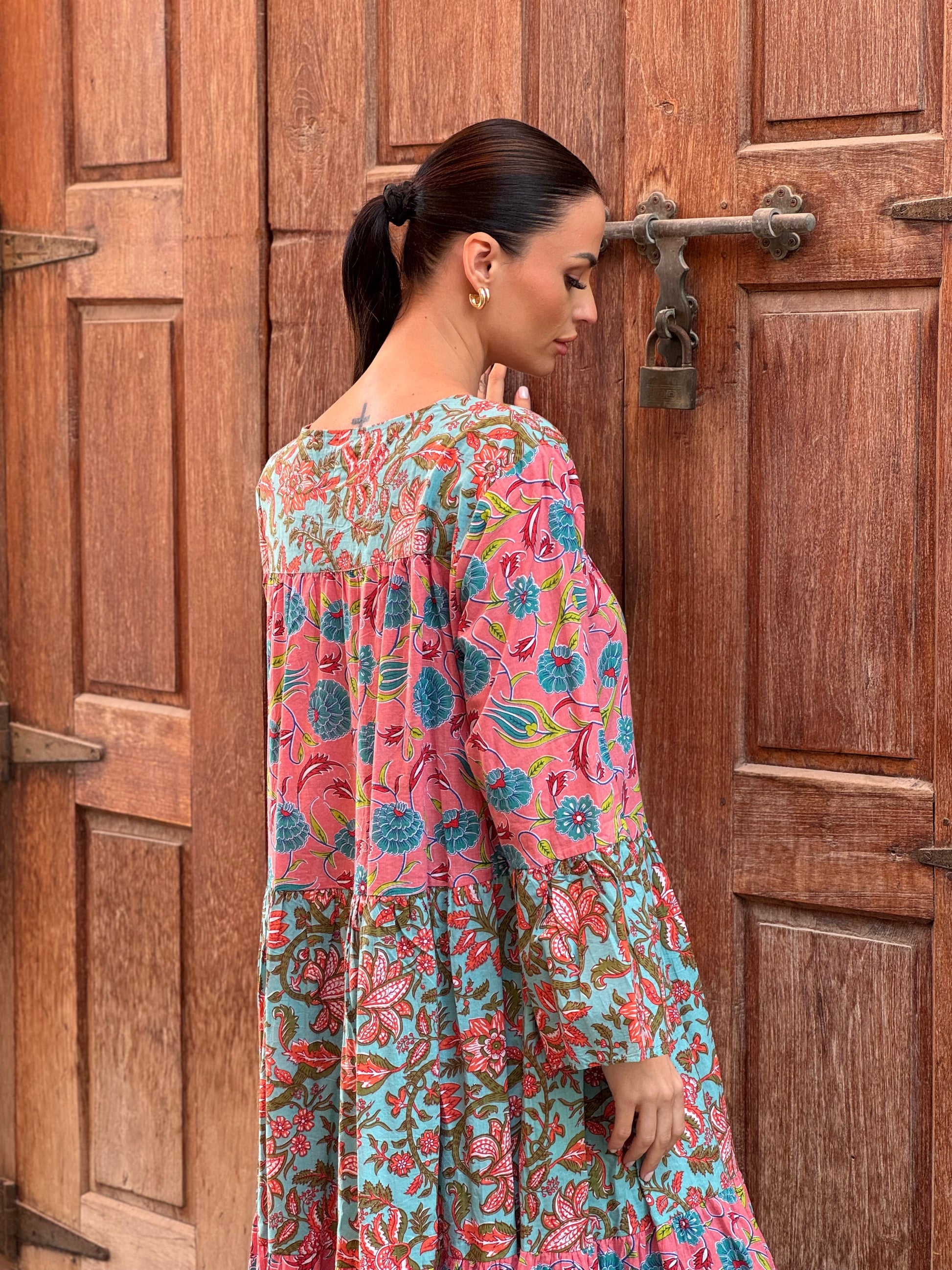 Lotus Indian Cotton Kaftan 1 - ROXO