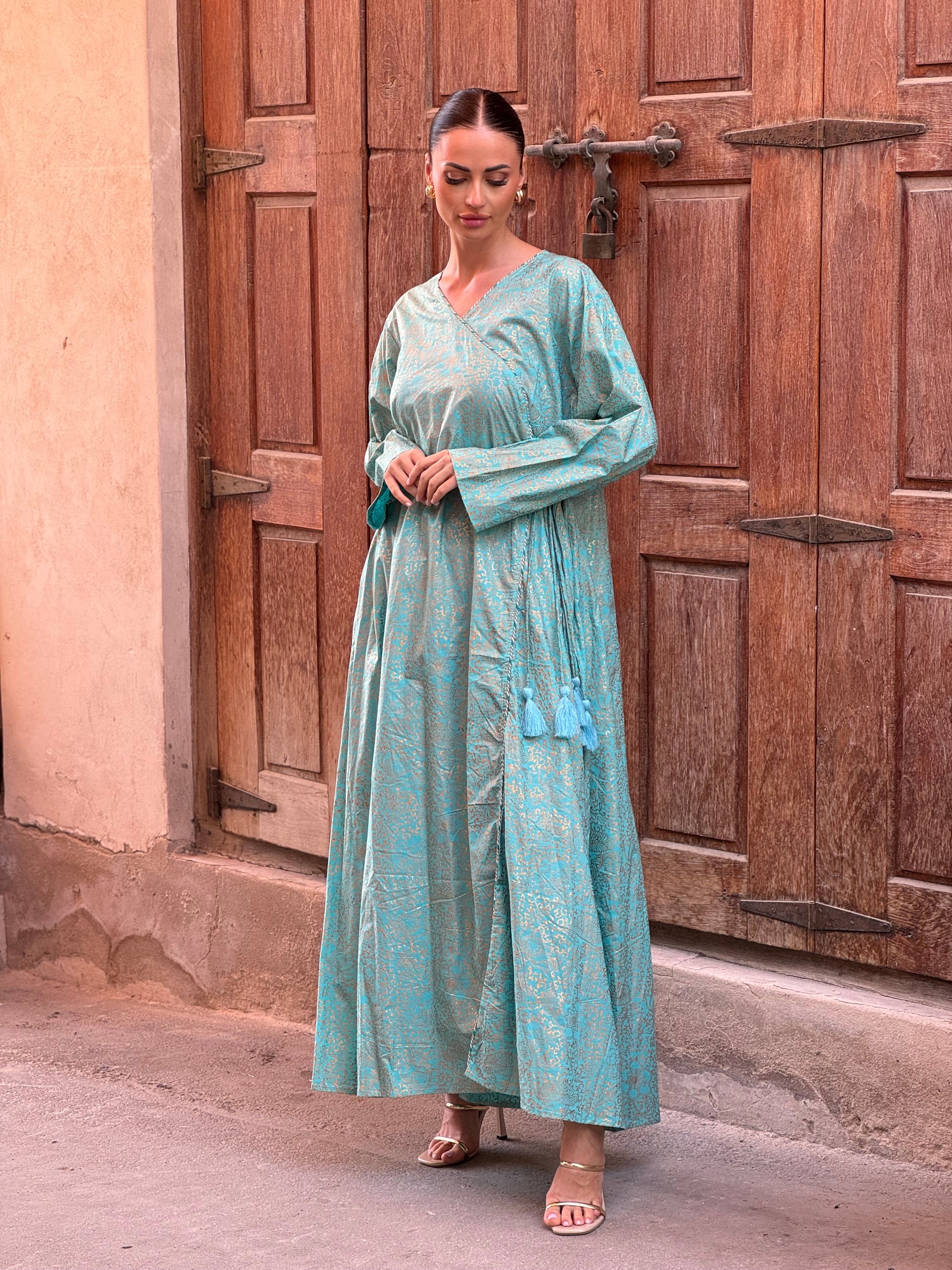 Lotus Indian Cotton Kaftan 2 - ROXO