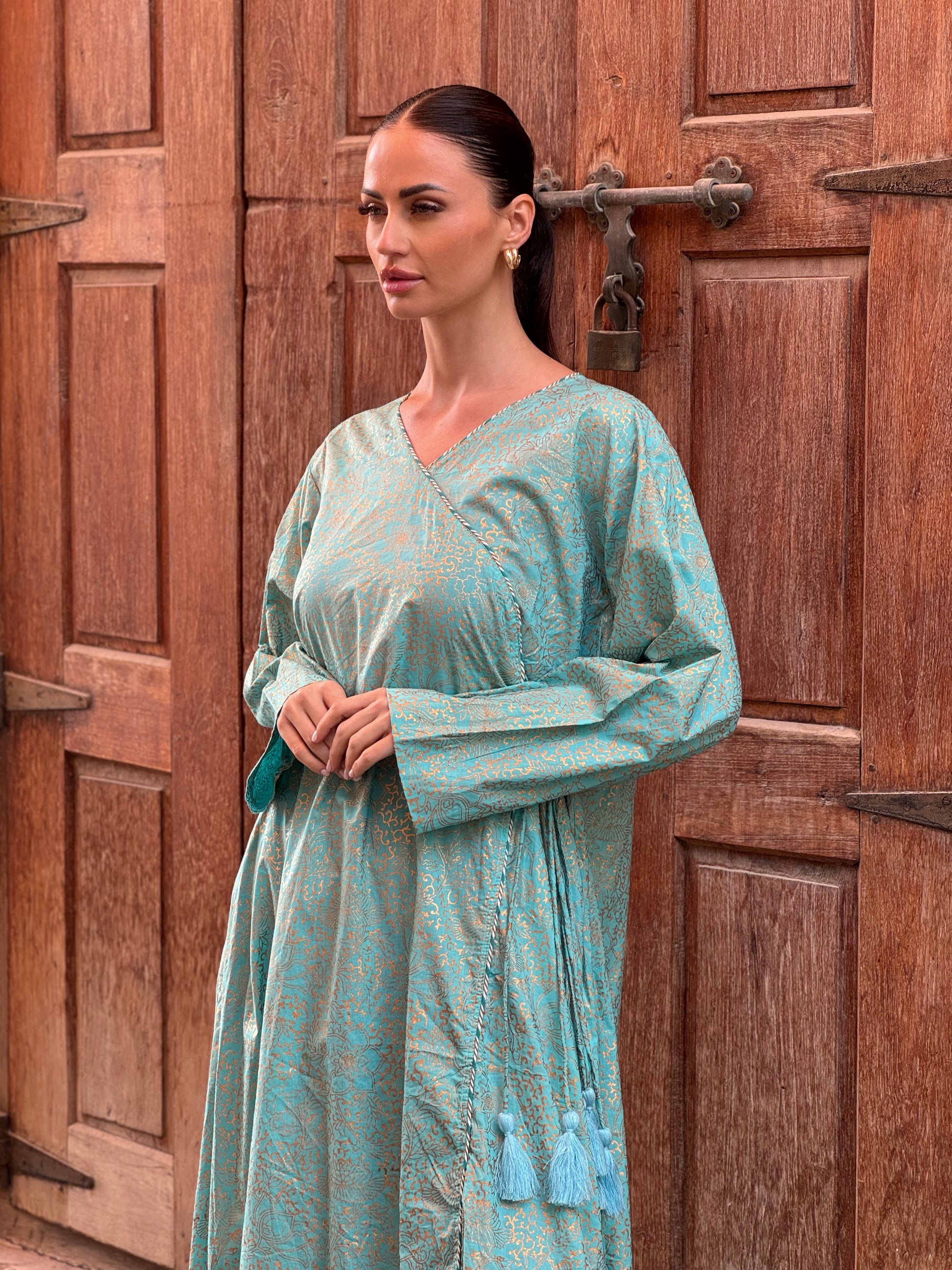 Lotus Indian Cotton Kaftan 2 - ROXO