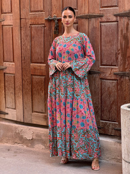 Lotus Indian Cotton Kaftan 4 - ROXO