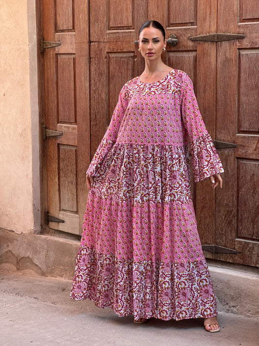 Lotus Indian Cotton Kaftan 5 - ROXO