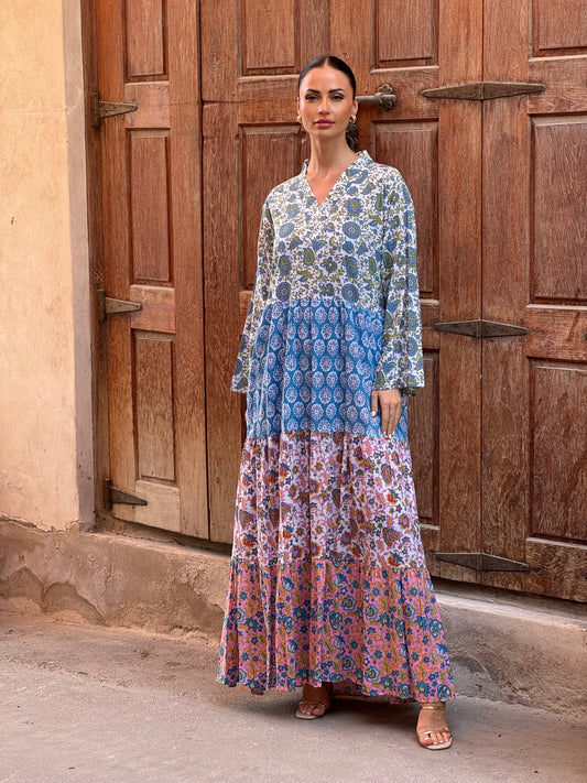 Lotus Indian Cotton Kaftan 6 - ROXO