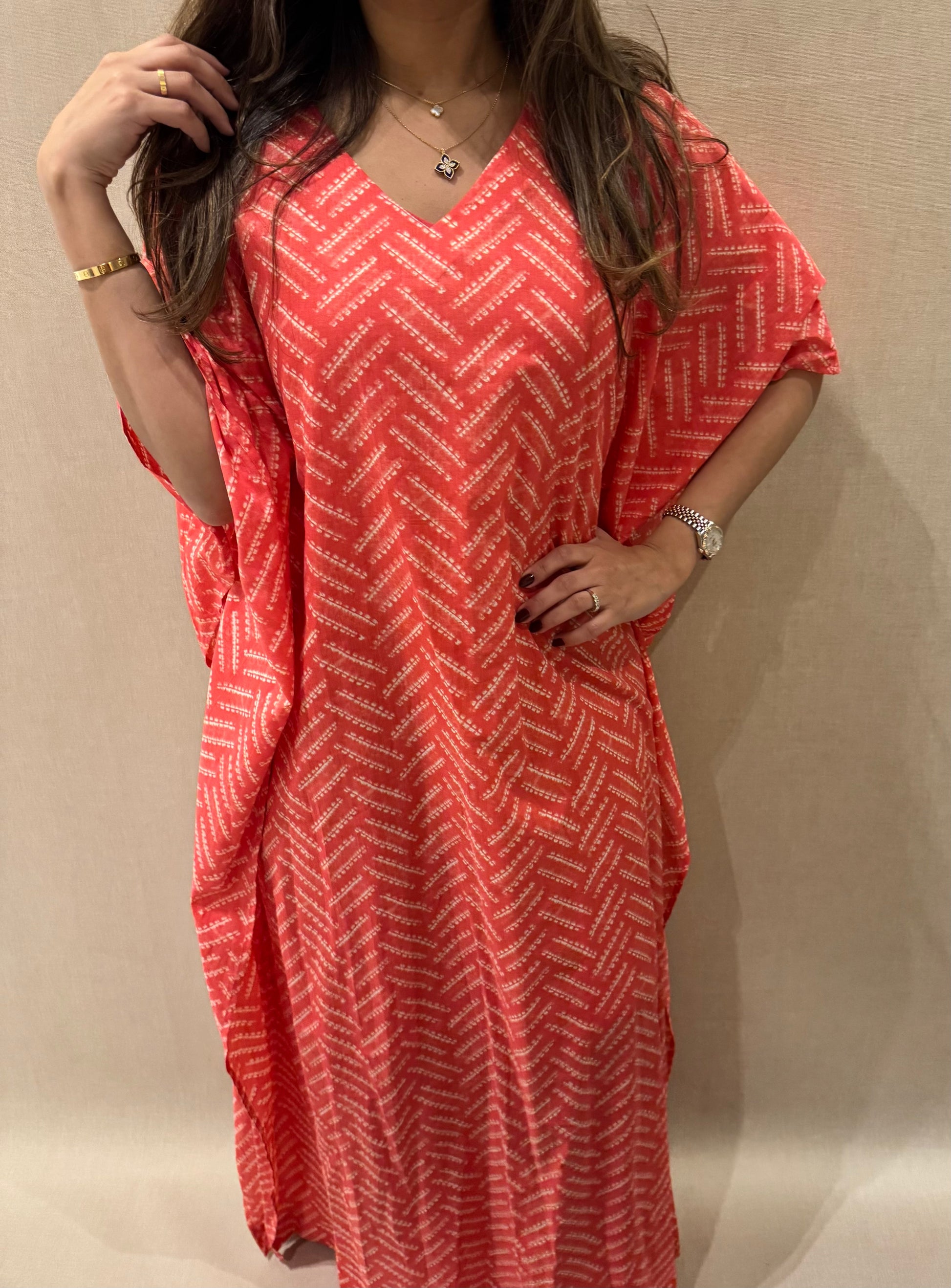 Midnight bloom cotton kaftan - ROXO