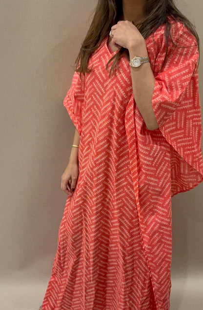 Midnight bloom cotton kaftan - ROXO