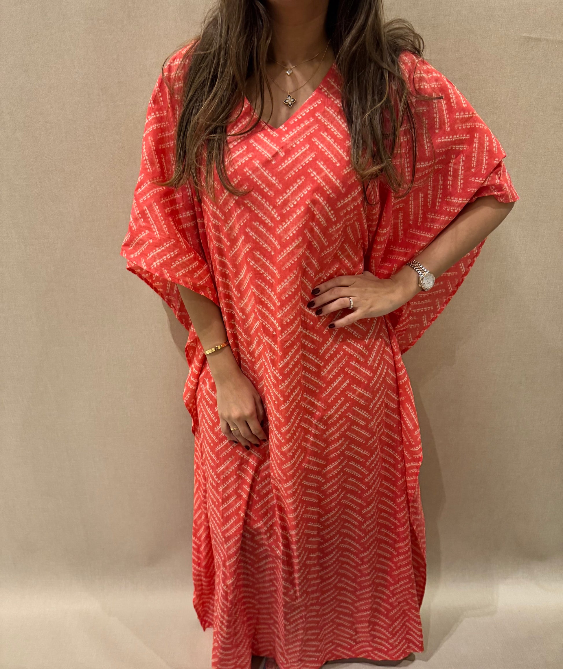 Midnight bloom cotton kaftan - ROXO