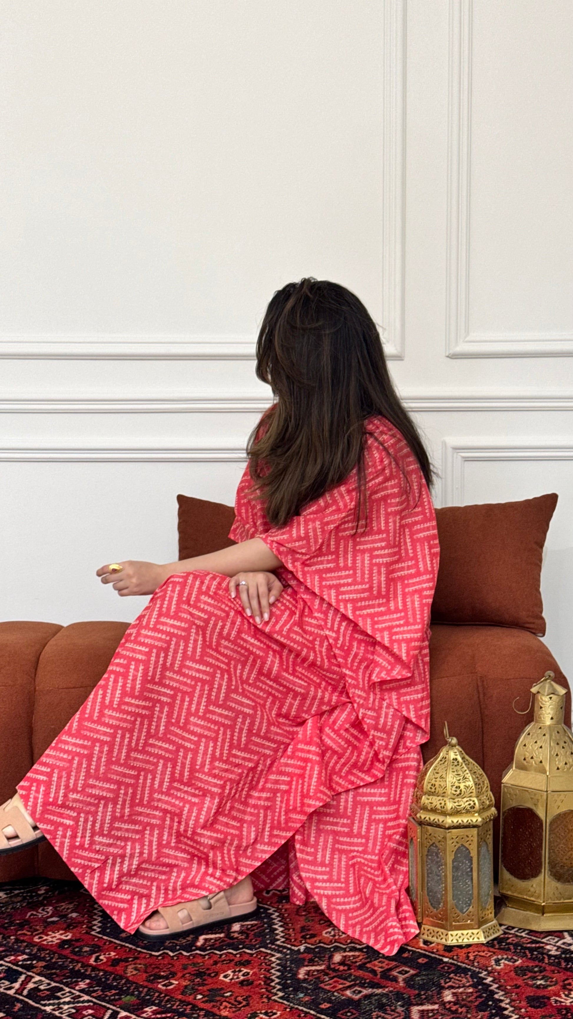 Midnight bloom cotton kaftan - ROXO