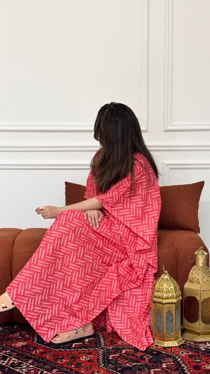 Midnight bloom cotton kaftan - ROXO