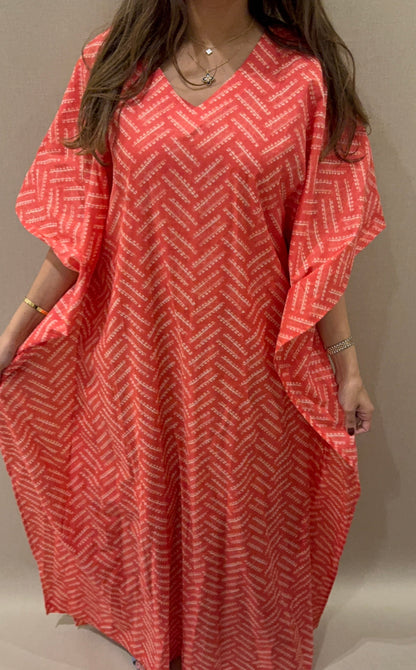 Midnight bloom cotton kaftan - ROXO