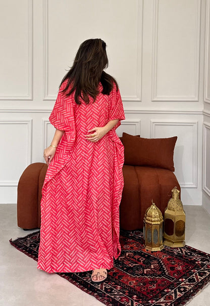 Midnight bloom cotton kaftan - ROXO