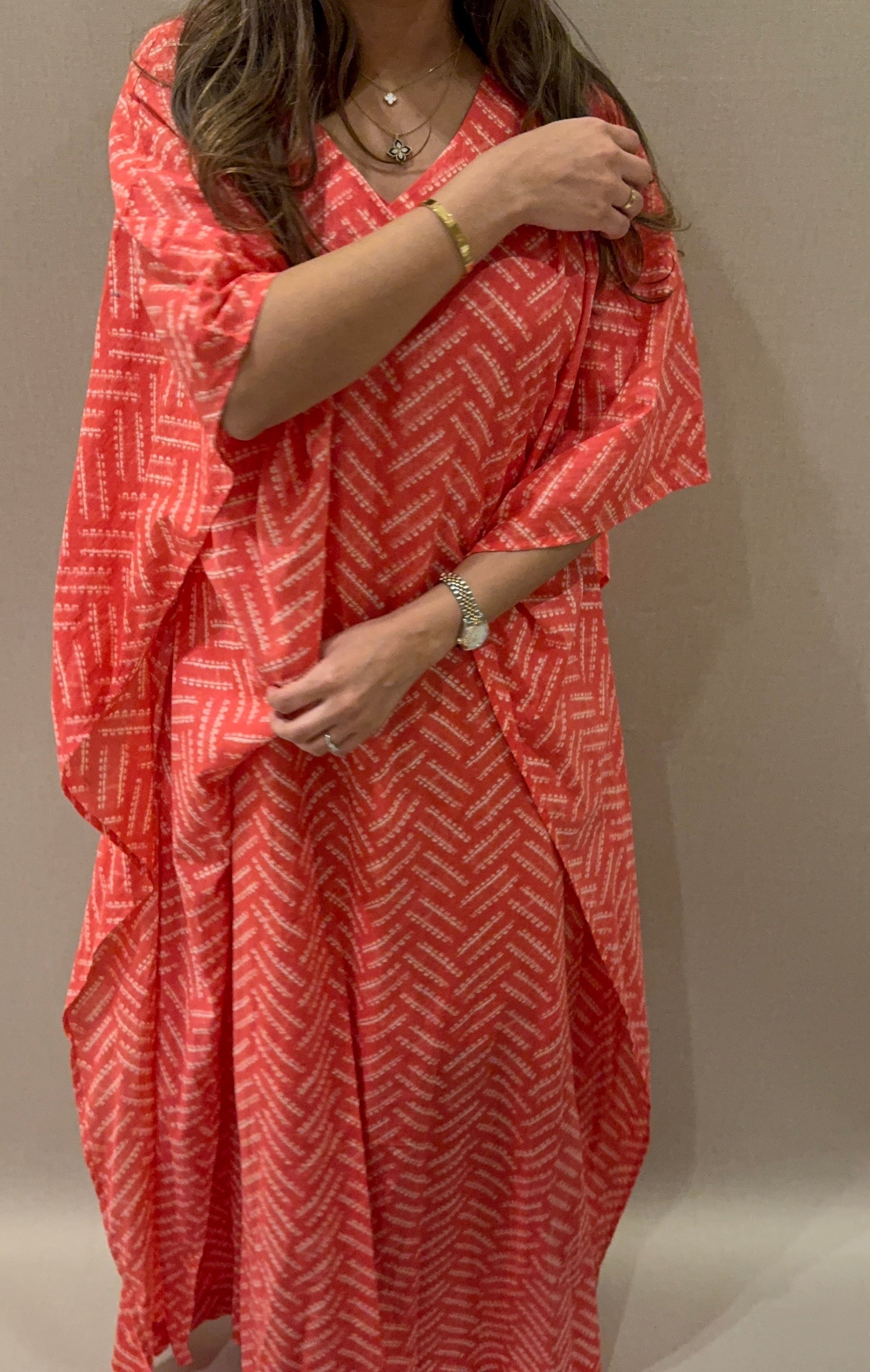 Midnight bloom cotton kaftan - ROXO