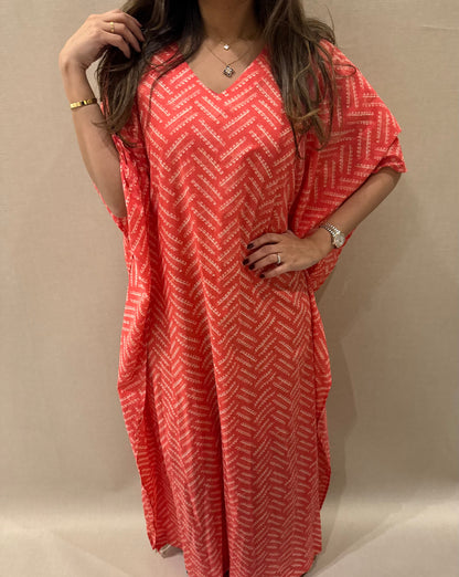Midnight bloom cotton kaftan - ROXO