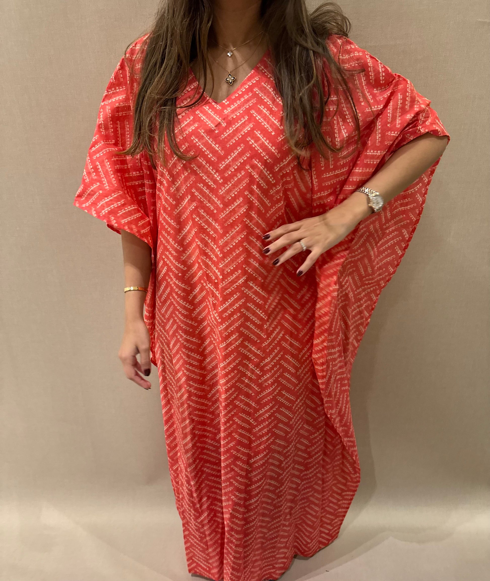Midnight bloom cotton kaftan - ROXO