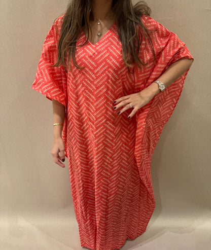 Midnight bloom cotton kaftan - ROXO