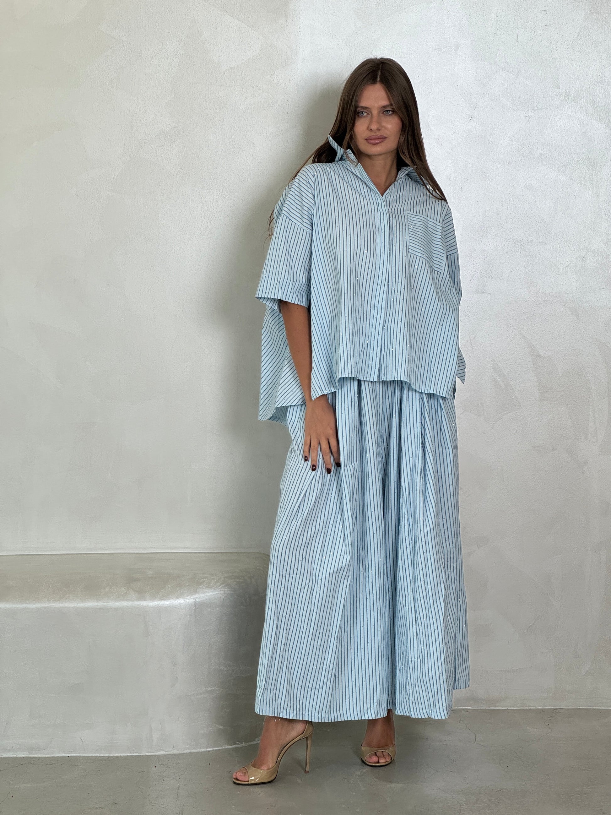 Oversized Blue Stripes Set - ROXO
