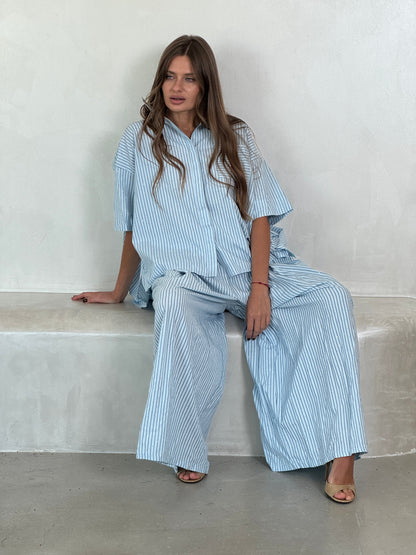 Oversized Blue Stripes Set - ROXO