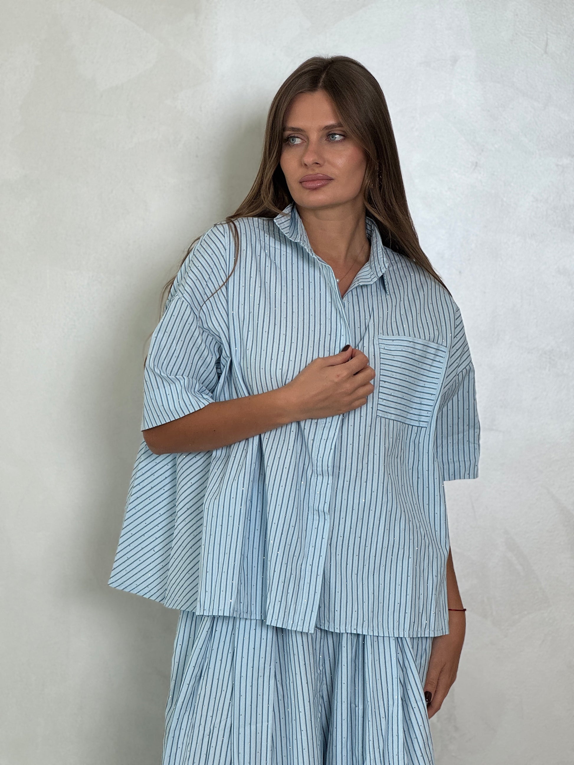 Oversized Blue Stripes Set - ROXO