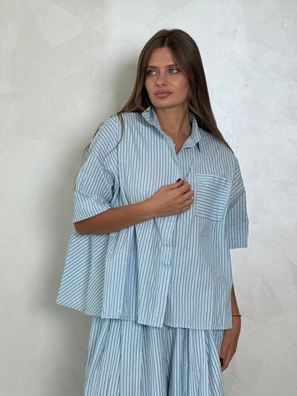 Oversized Blue Stripes Set - ROXO