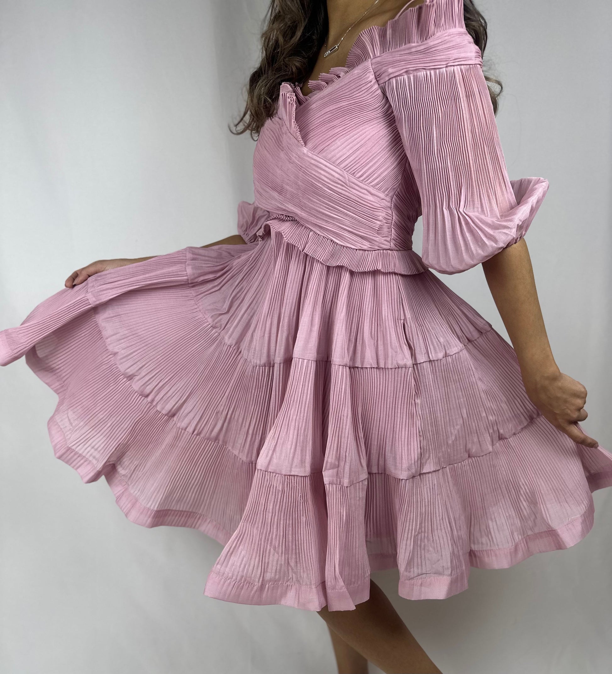 Pink pleated dress - Roxo