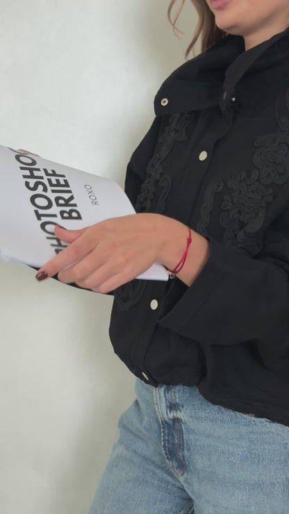 Black embroidery jacket