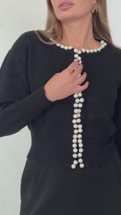 Pearls Beaded Cardigan