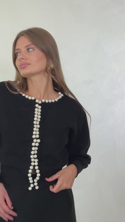 Pearls Beaded Cardigan