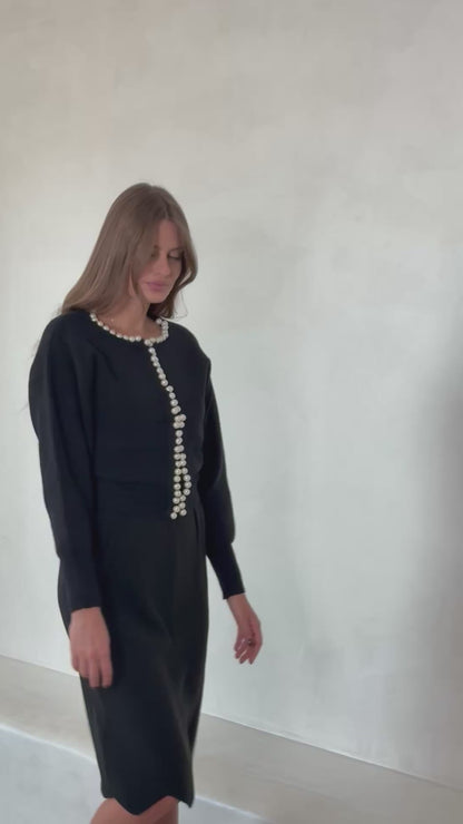 Black Midi Knit Skirt