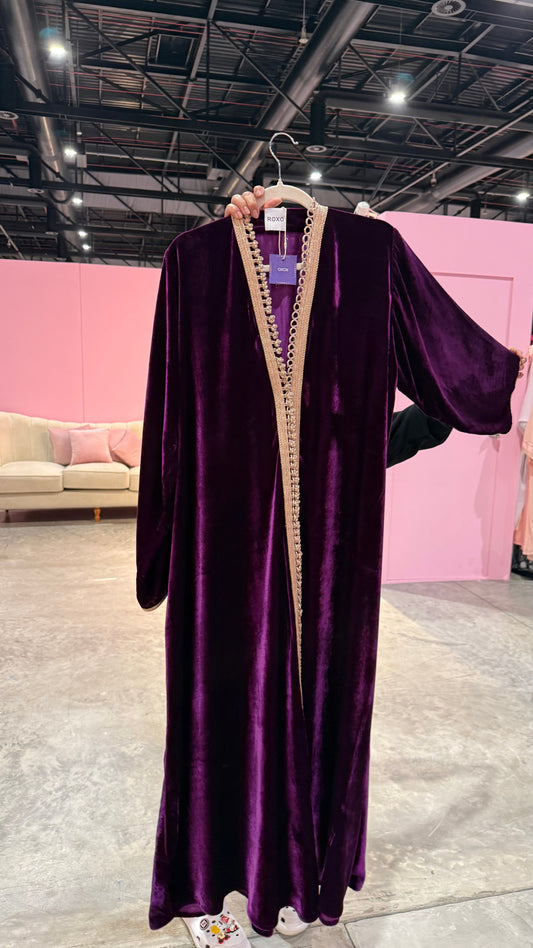 Purple 1 Silk Velvet Moroccan Kaftan - ROXO