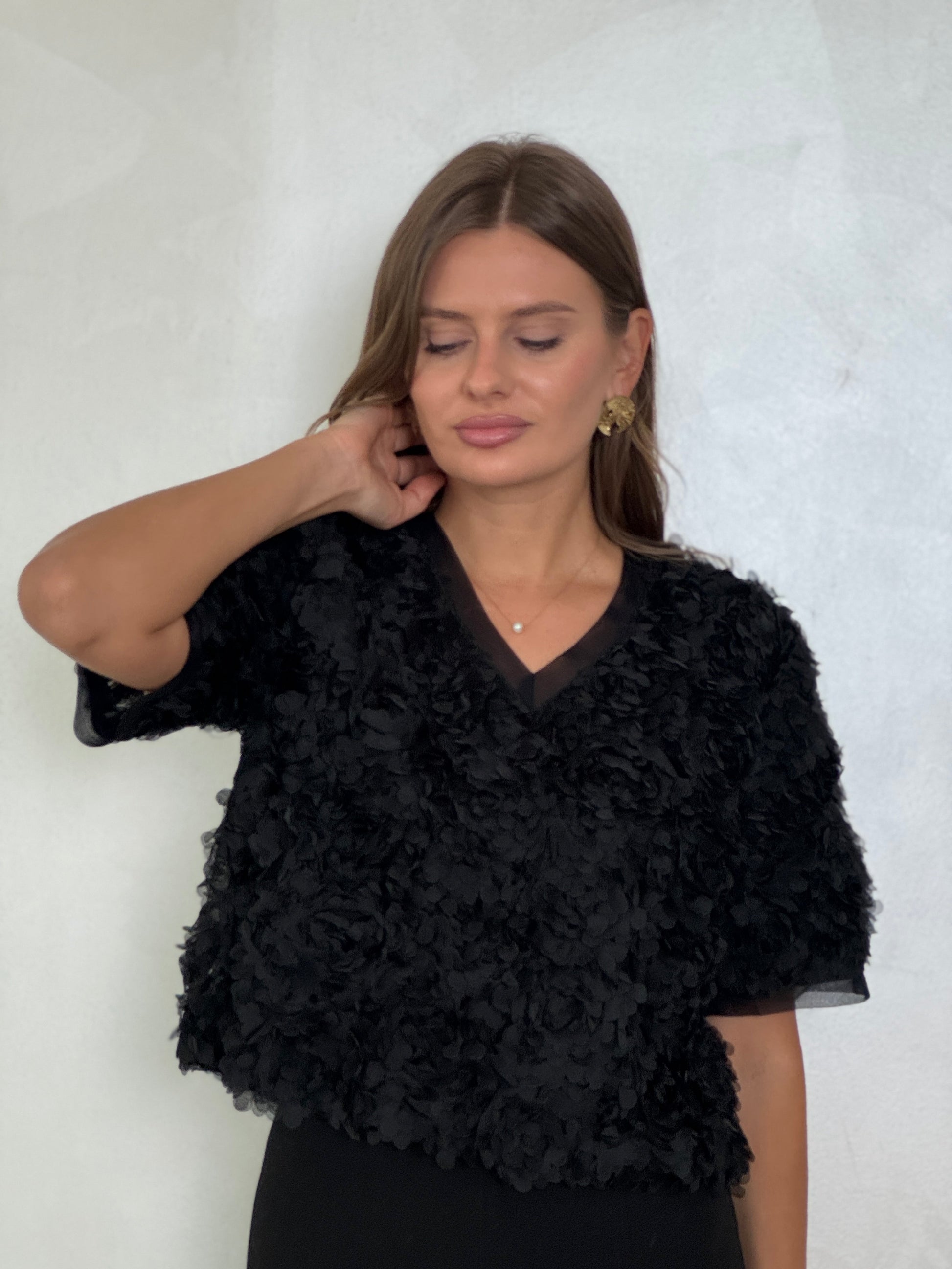 Rose textured blouse - ROXO