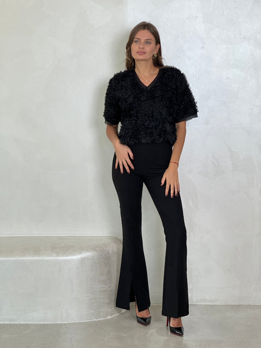 Rose textured blouse - ROXO