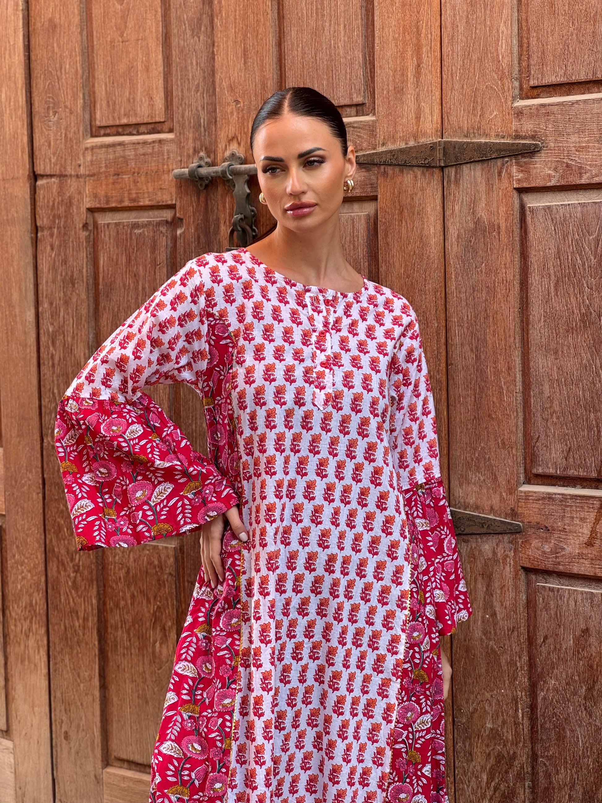 Sunflower Indian Cotton Kaftan 2 - ROXO