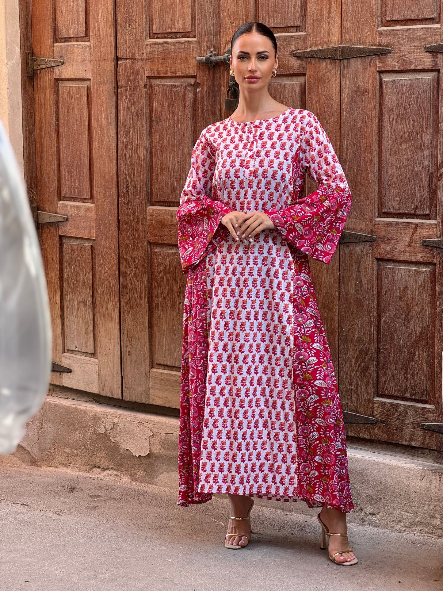 Sunflower Indian Cotton Kaftan 2 - ROXO