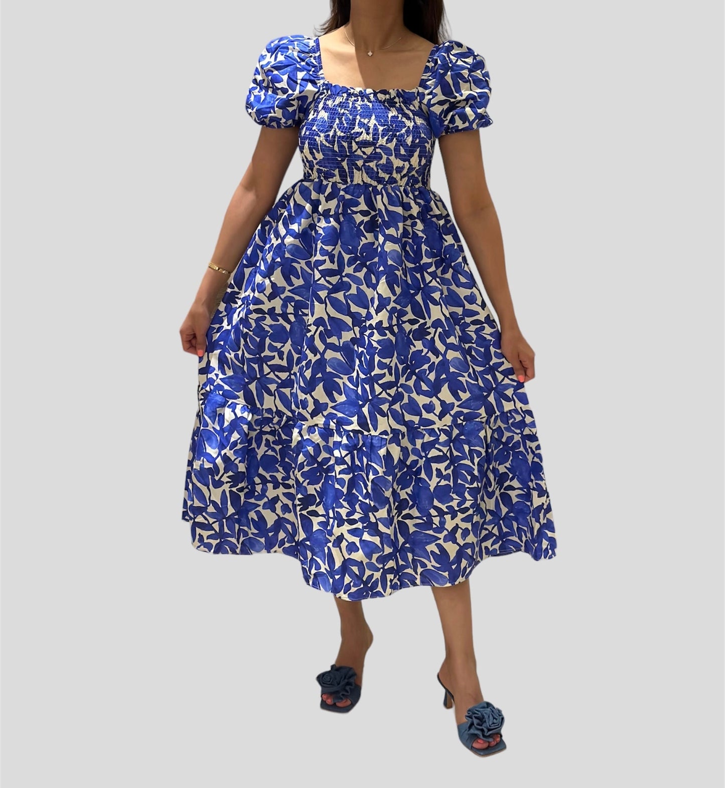 Blue flowers dress - Roxo