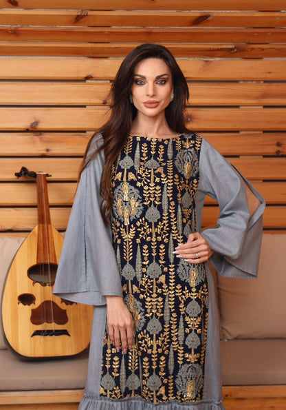 Dazzle jalabiya in dusty blue - Roxo