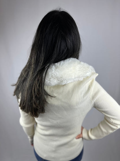 Fur neck sweater - Roxo