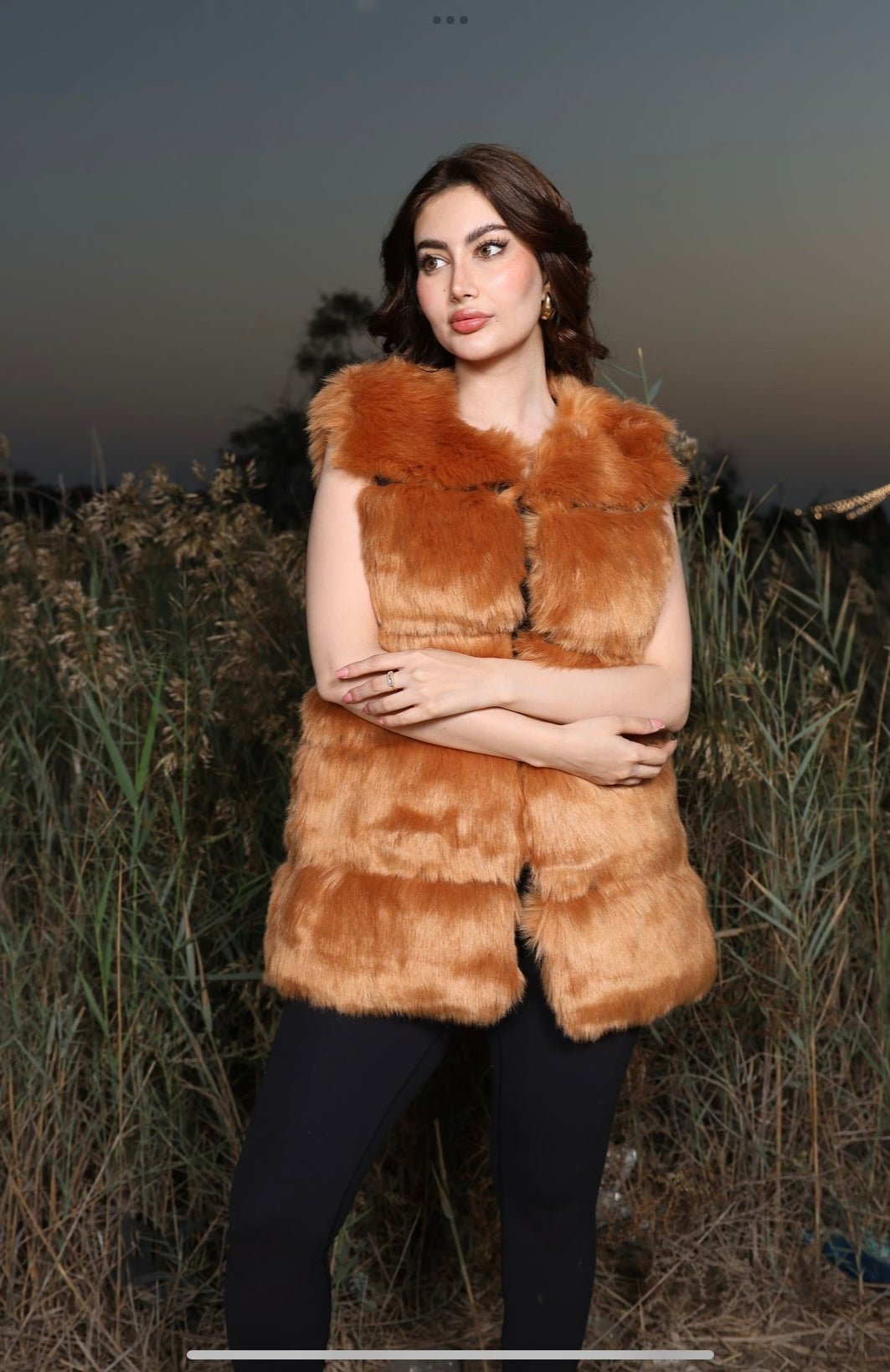 Goldie faux fur vest - Roxo