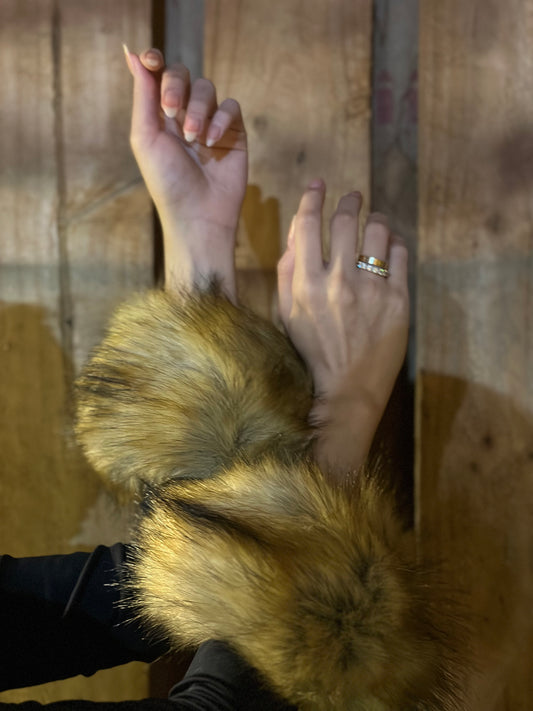 Faux fur cuffs