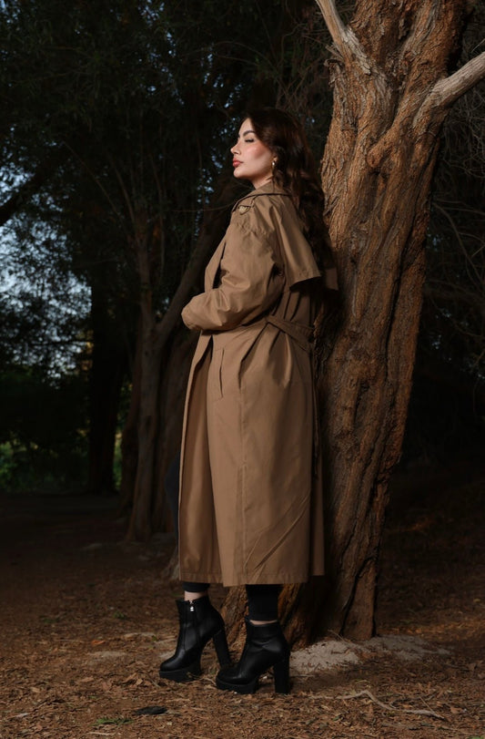 Oversize double breasted trench coat - Roxo