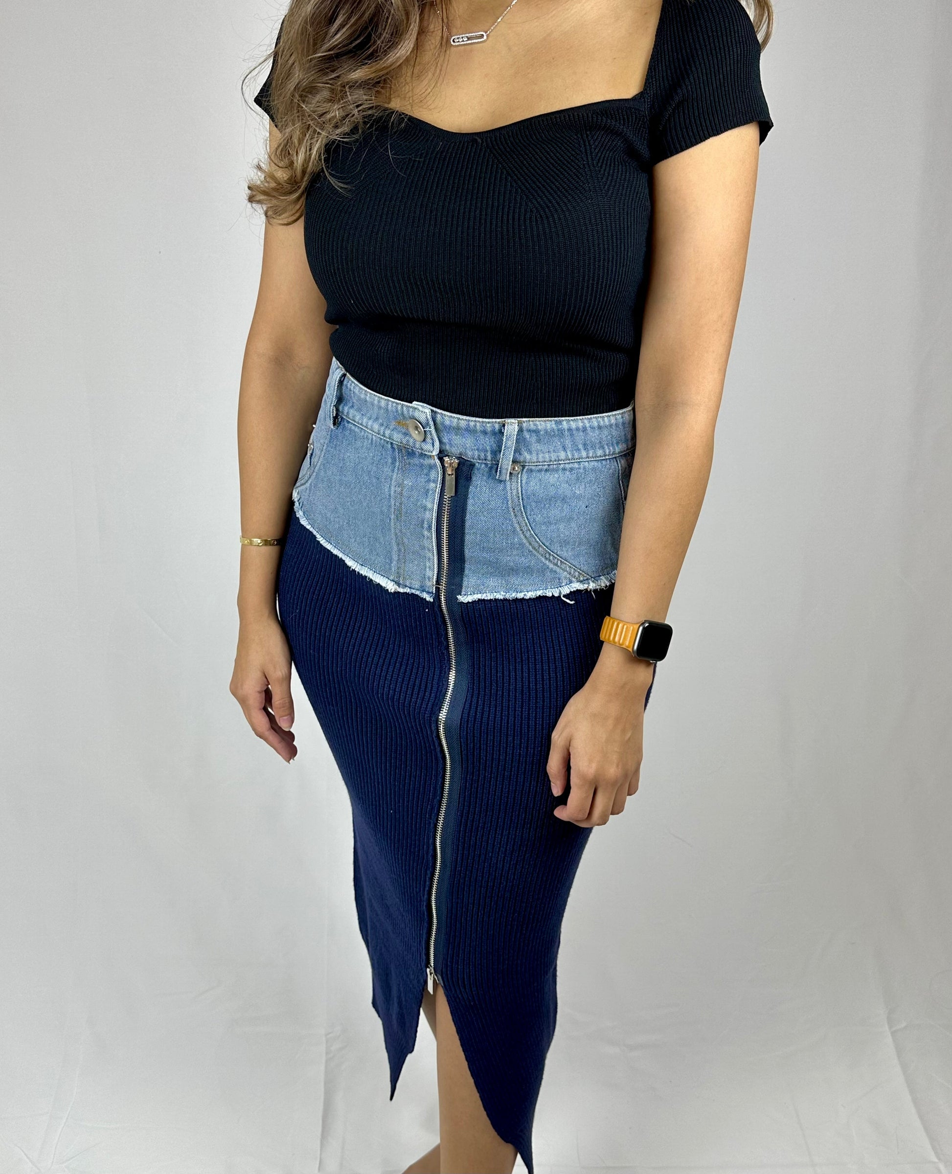 Trendy denim skirt - Roxo