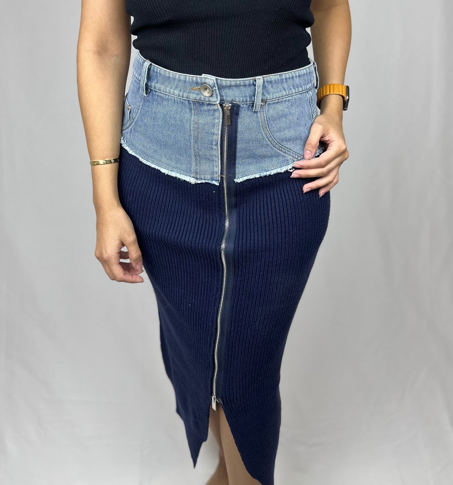 Trendy denim skirt - Roxo